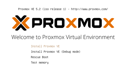 Proxmox installer. Press Enter and follow the standard installation dialog. 