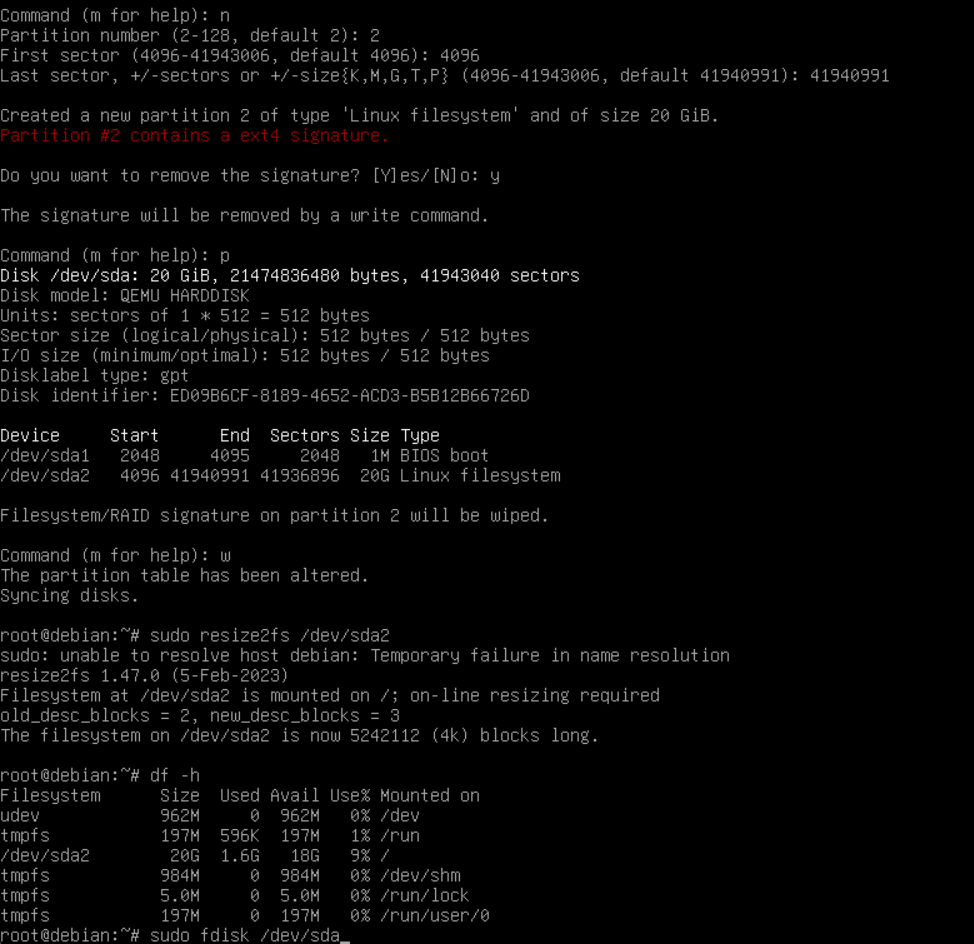 Extend hard disk under Debian12